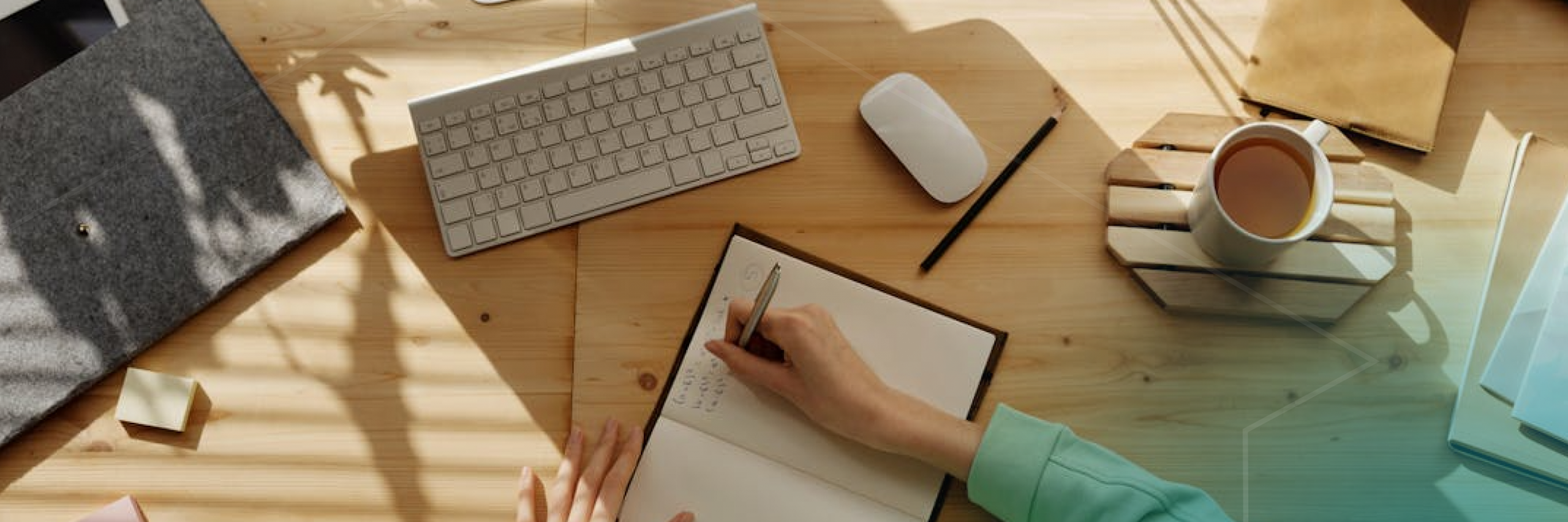 Focused learner planning a personalized learning path at a modern workspace